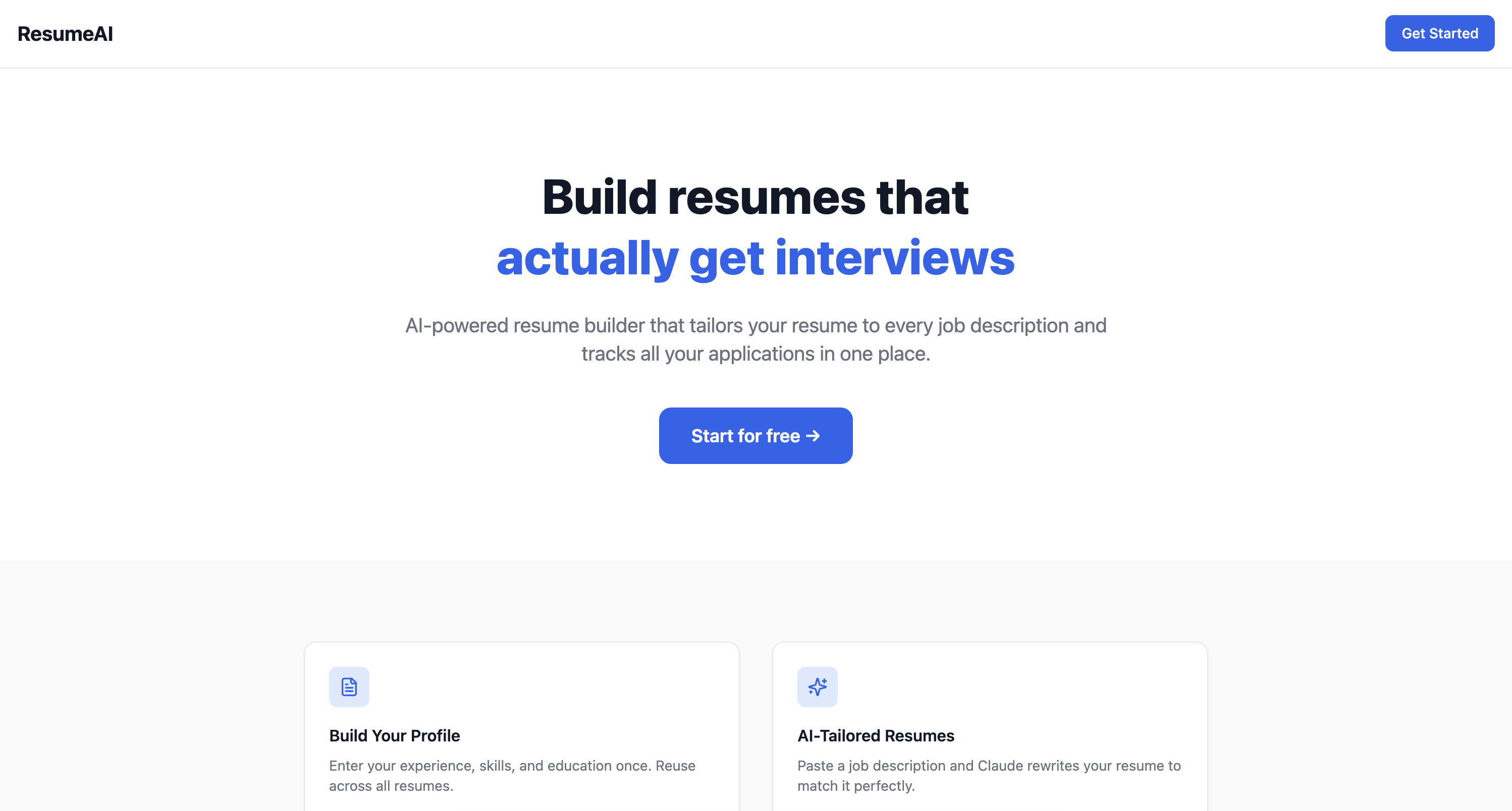 Resume AI screenshot